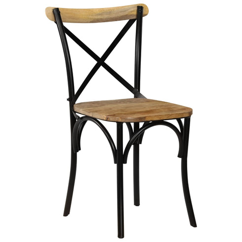 Swen Studio -  Cross Chairs 6 pcs Black Solid Mango Wood